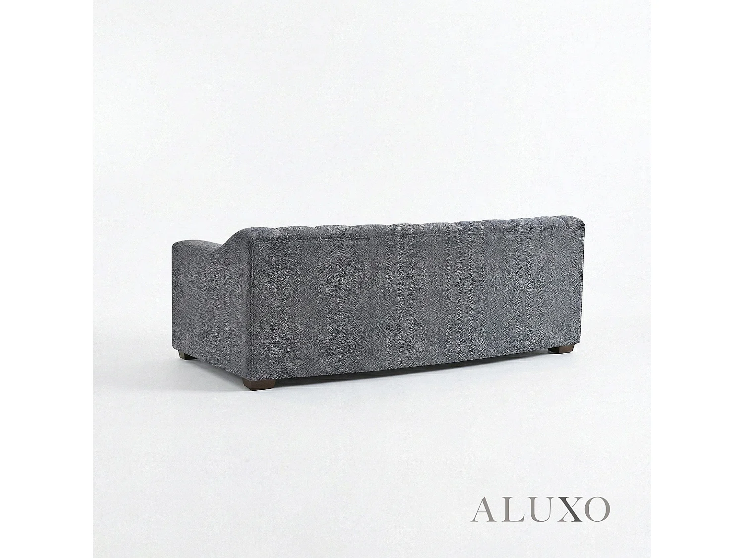 ALUXO Astoria Modern Pearl Boucle 3 Seater Sofa Iron Grey Medium Firm Stitch