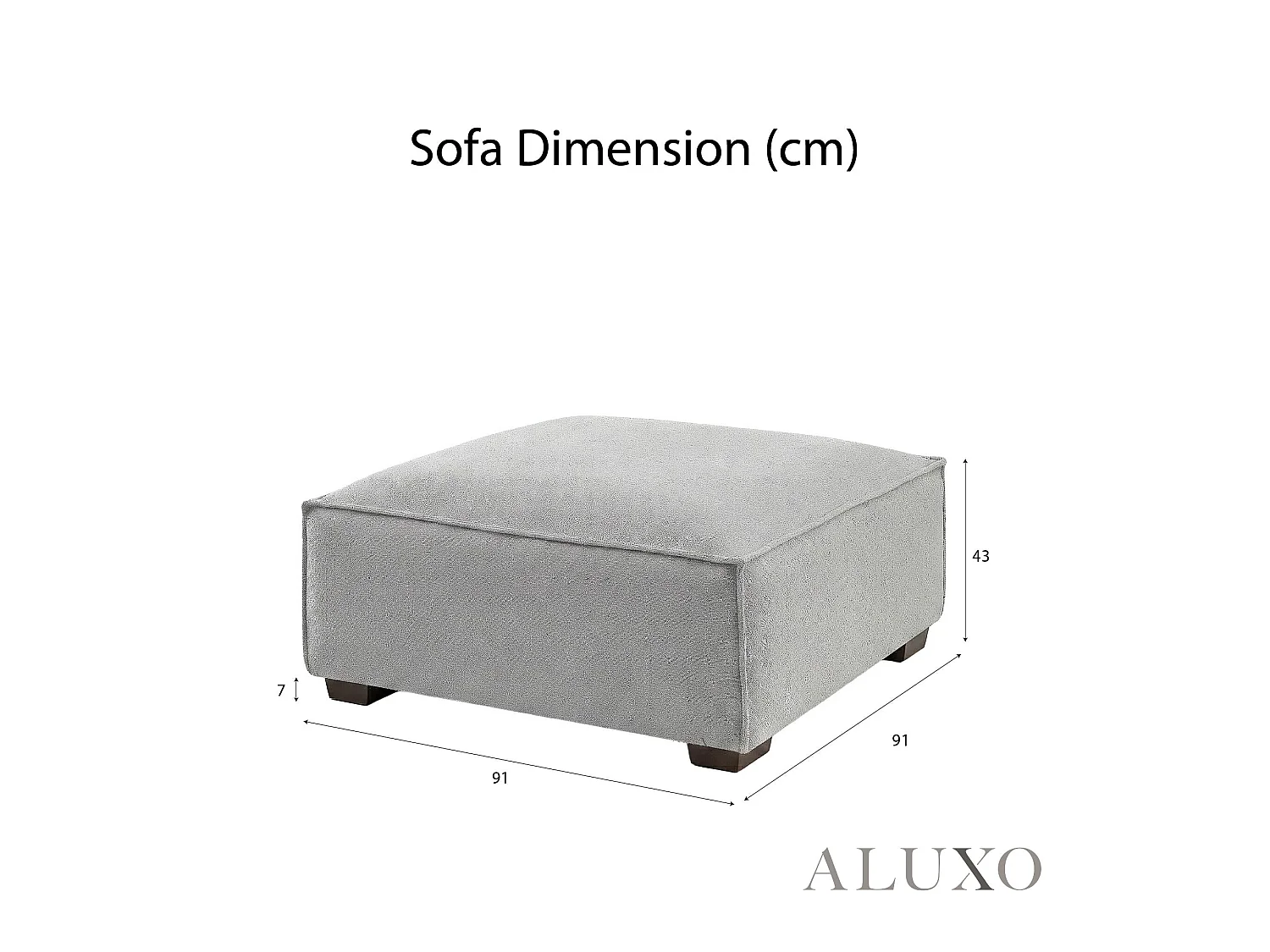 ALUXO® Dakota Modular Footstool Pebble Grey Bouclé  Feather-Filled