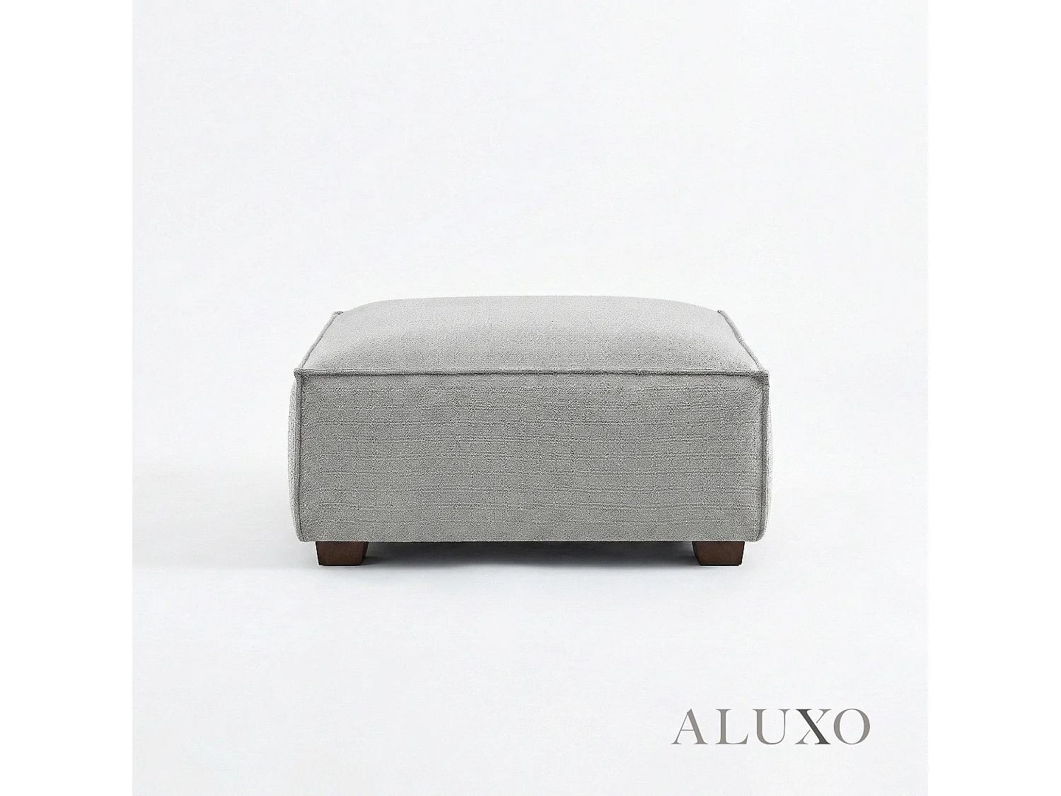 ALUXO® Dakota Modular Footstool Pebble Grey Bouclé  Feather-Filled