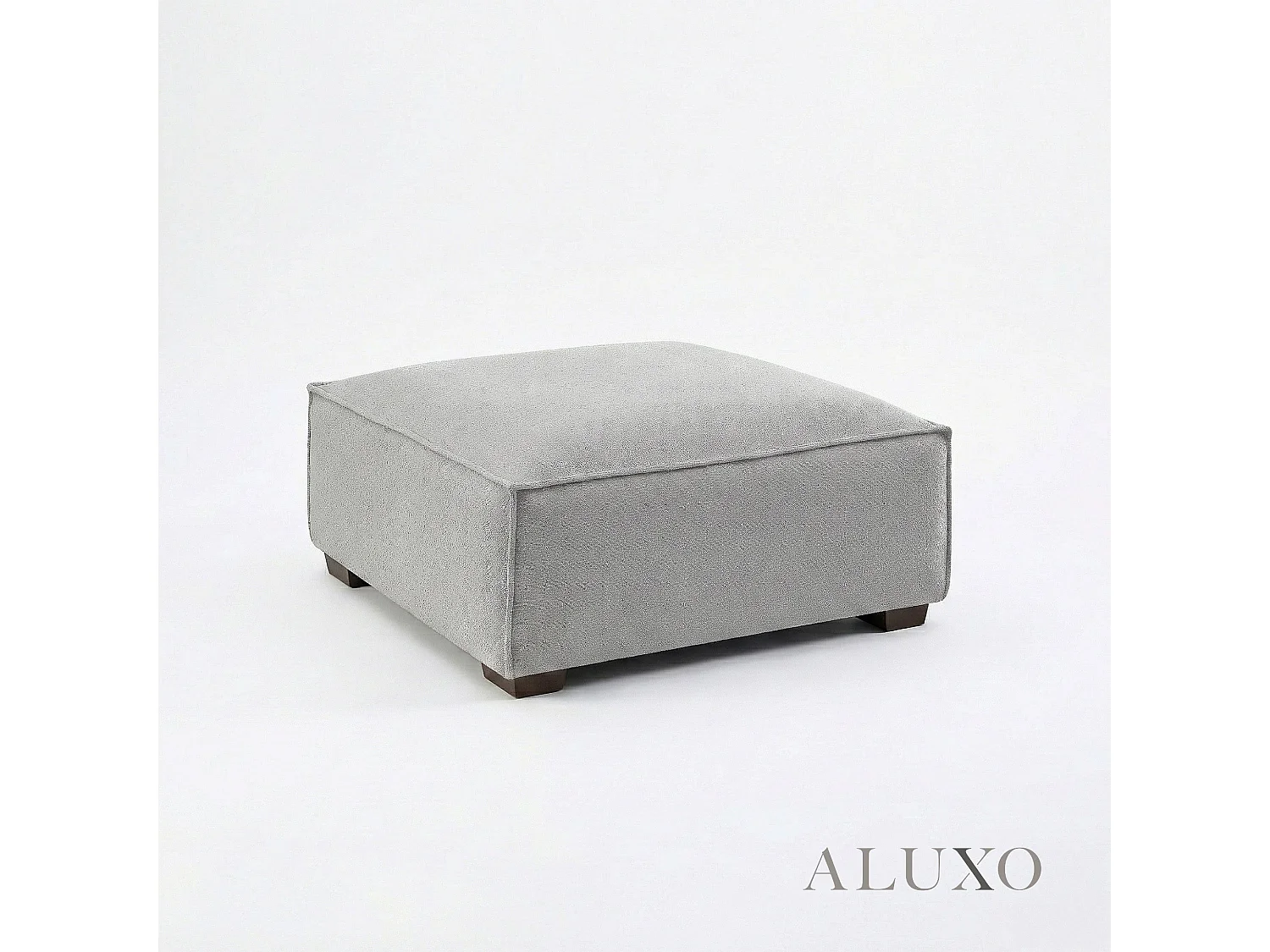 ALUXO® Dakota Modular Footstool Pebble Grey Bouclé  Feather-Filled