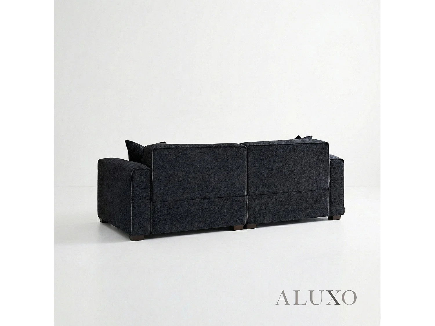 ALUXO® Dakota 3 Seater Sofa Midnight Black Bouclé Feather-Filled