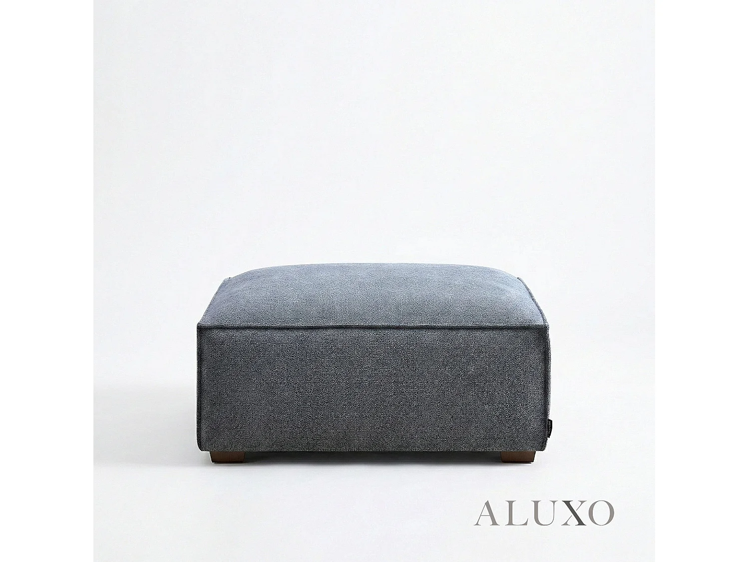 ALUXO® Dakota Modular Footstool  Charcoal Grey Bouclé  Feather-Filled
