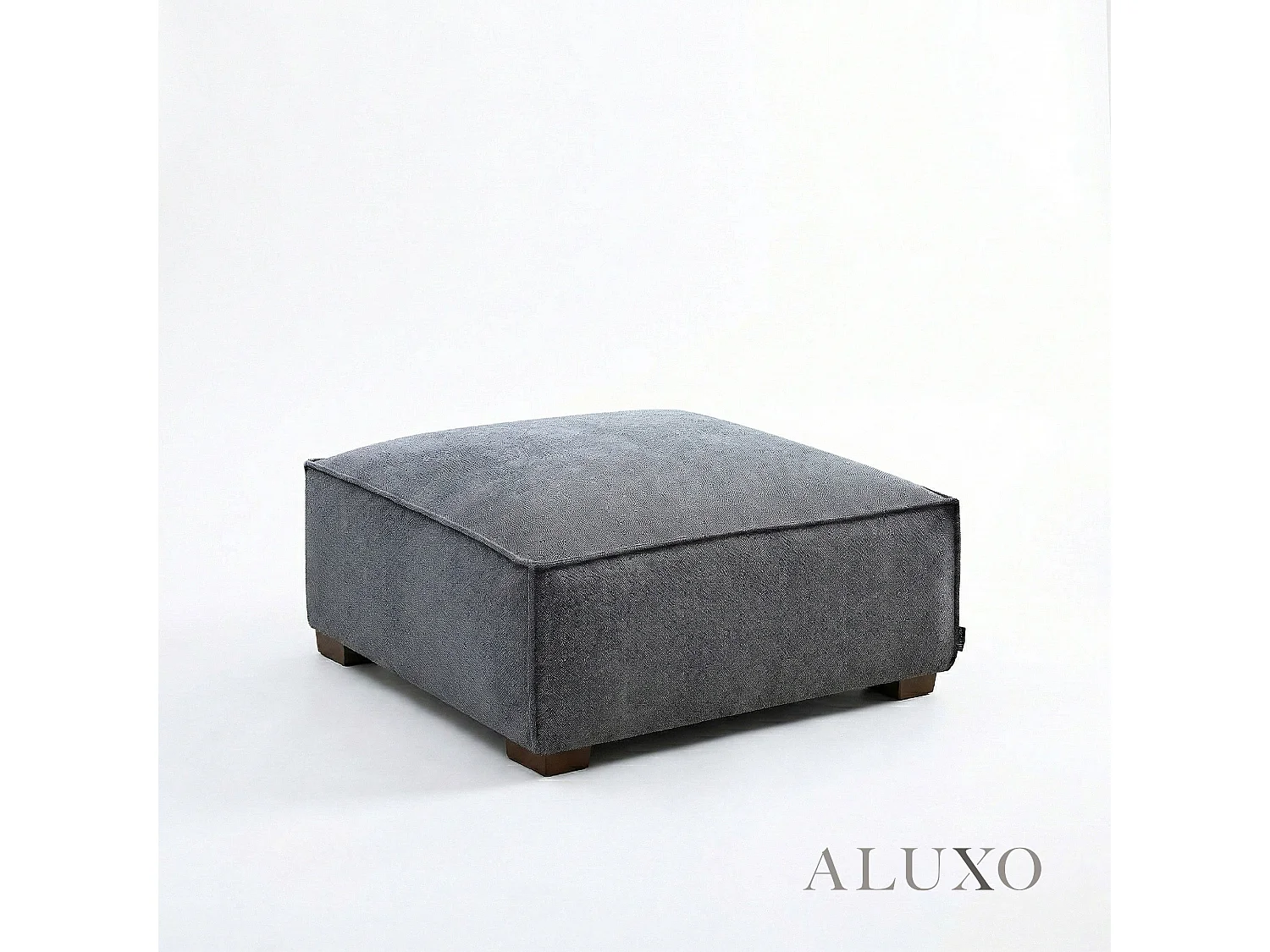 ALUXO® Dakota Modular Footstool  Charcoal Grey Bouclé  Feather-Filled