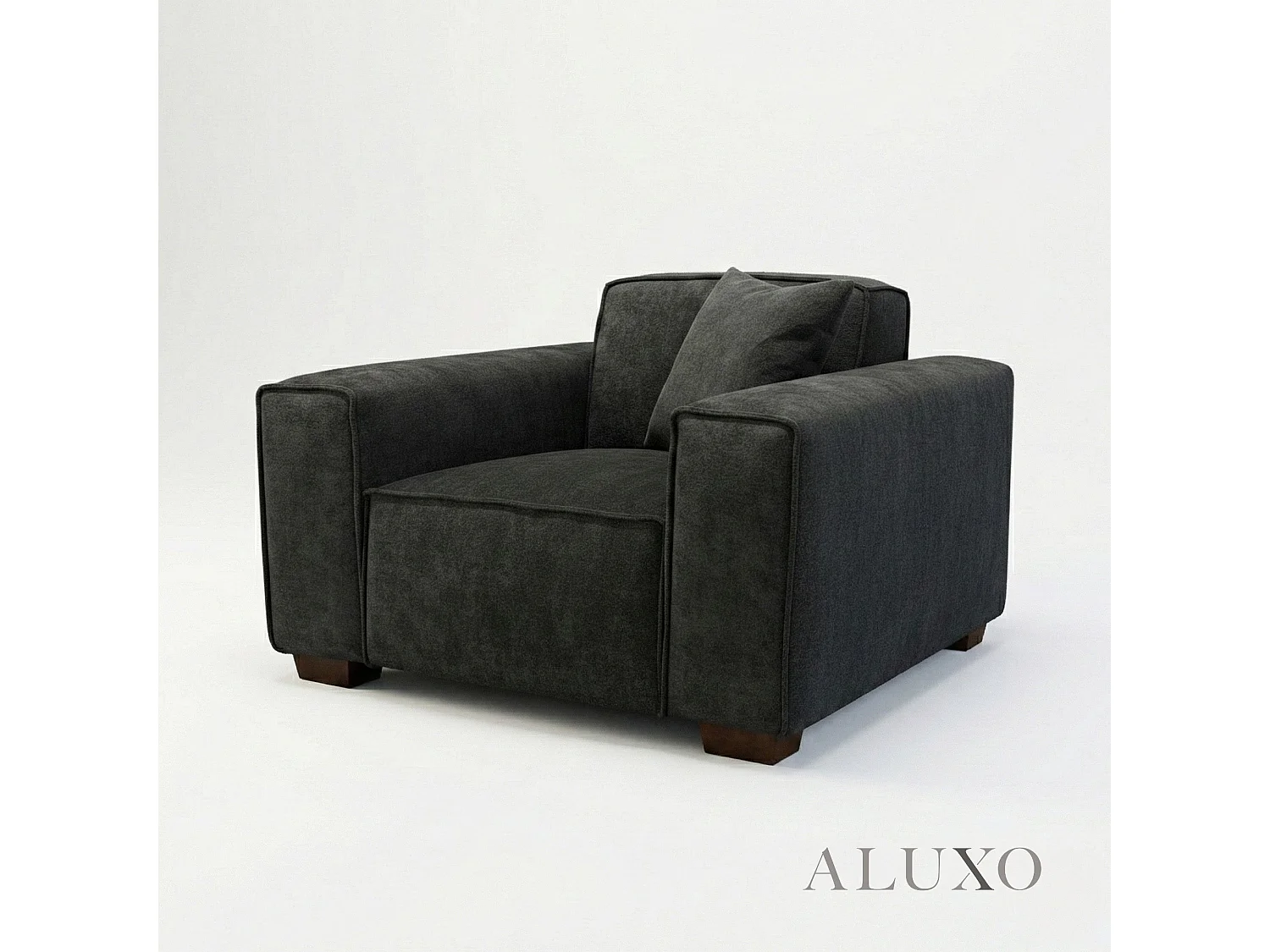 ALUXO® Dakota Armchair Midnight Black Bouclé  Feather-Filled Accent Chair