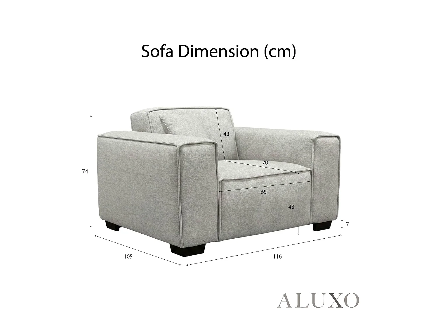 ALUXO® Dakota Armchair Pebble Grey Bouclé  Feather-Filled Accent Chair