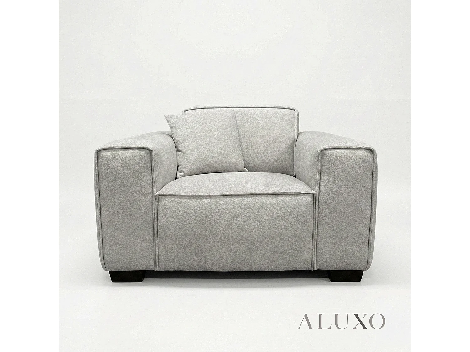 ALUXO® Dakota Armchair Pebble Grey Bouclé  Feather-Filled Accent Chair