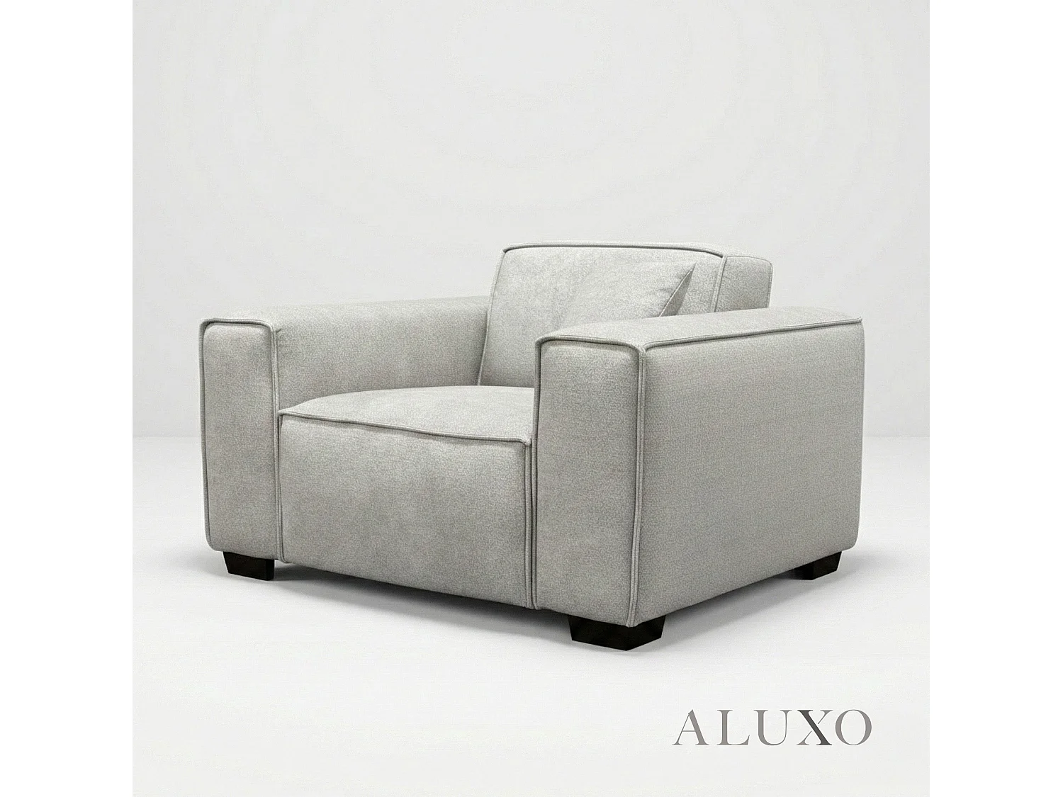 ALUXO® Dakota Armchair Pebble Grey Bouclé  Feather-Filled Accent Chair