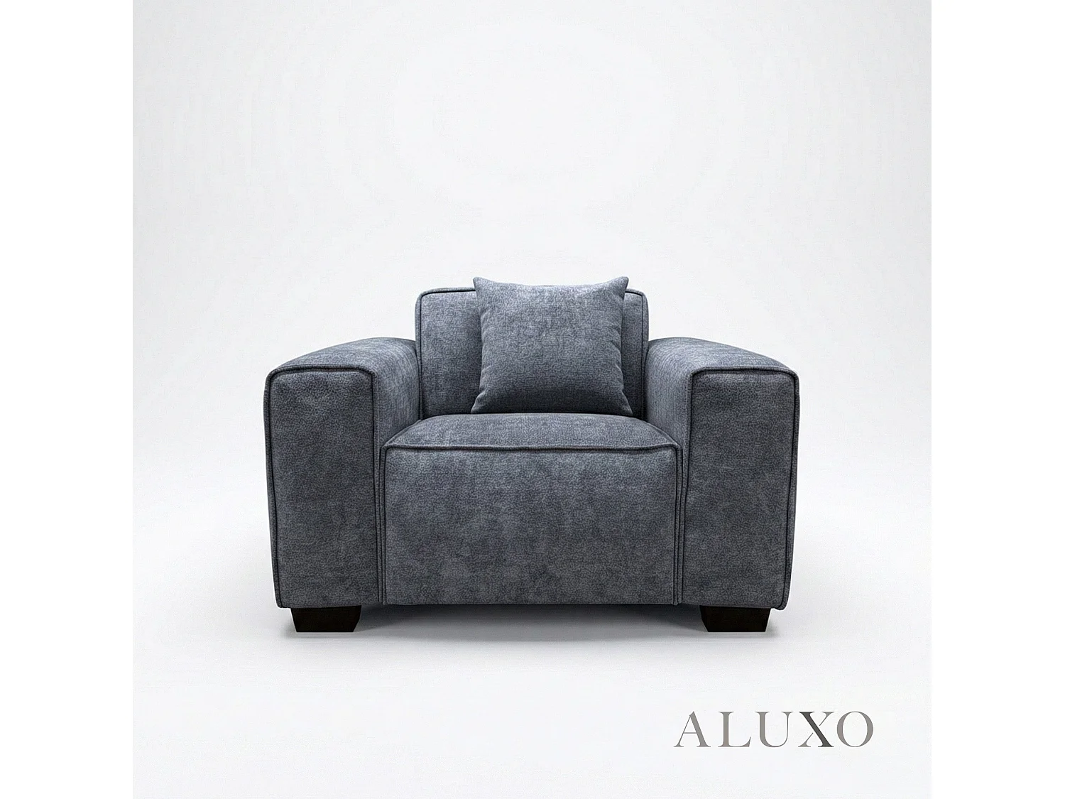 ALUXO® Dakota Armchair Charcoal Grey Bouclé  Feather-Filled Accent Chair