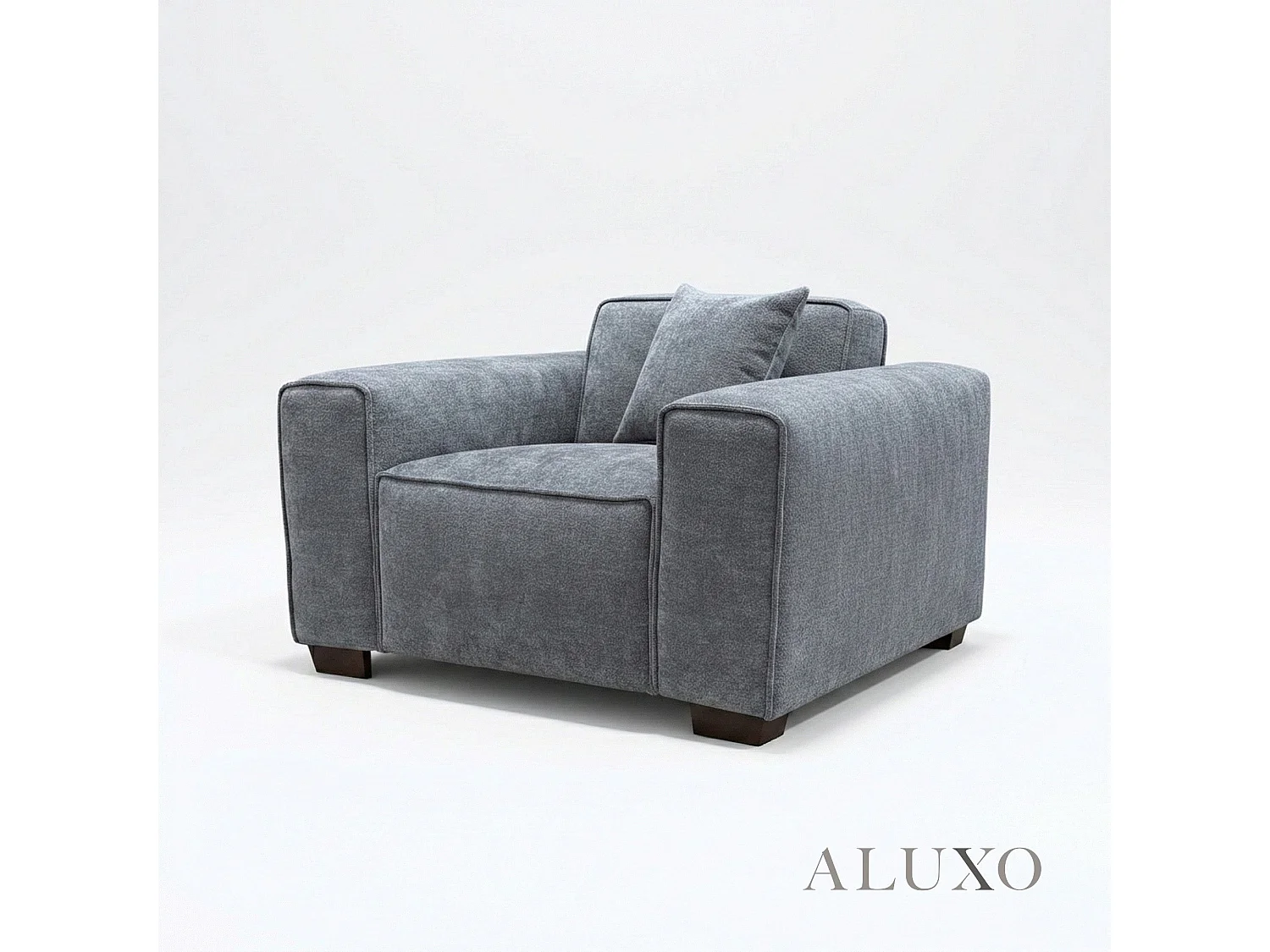 ALUXO® Dakota Armchair Charcoal Grey Bouclé  Feather-Filled Accent Chair