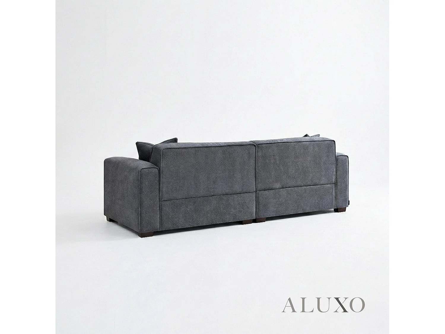 ALUXO® Dakota 3 Seater Sofa  Charcoal Grey Bouclé  Feather-Filled