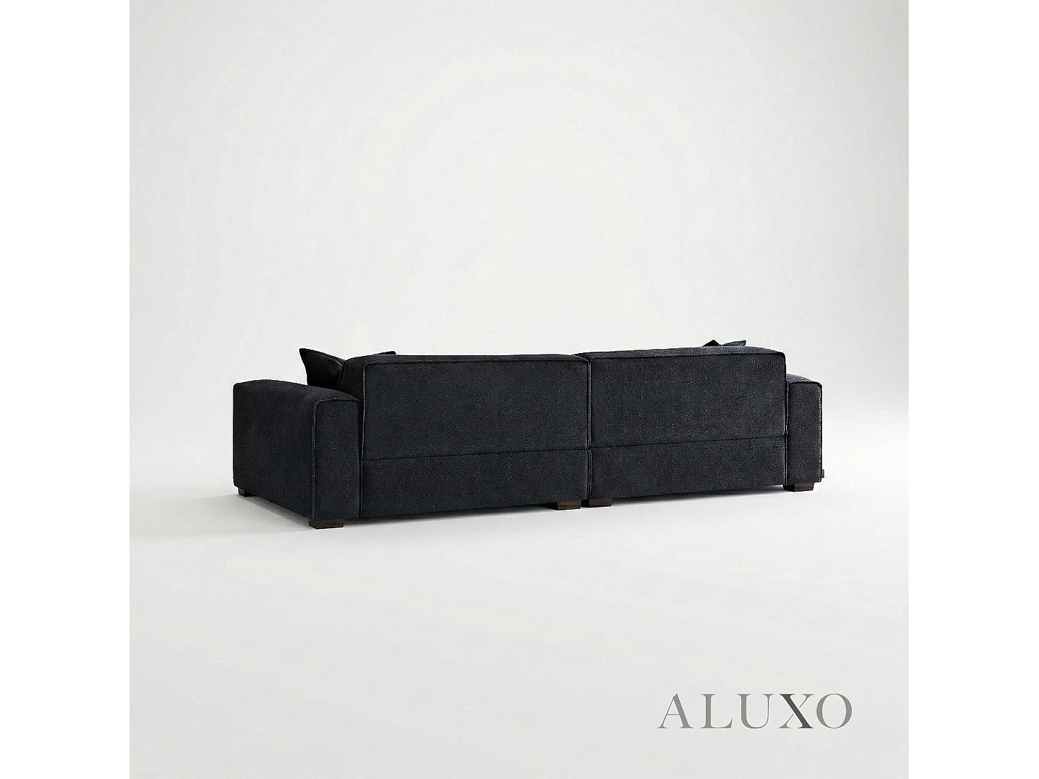 ALUXO® Dakota 4 Seater Large Sofa Midnight Black Bouclé Feather-Filled