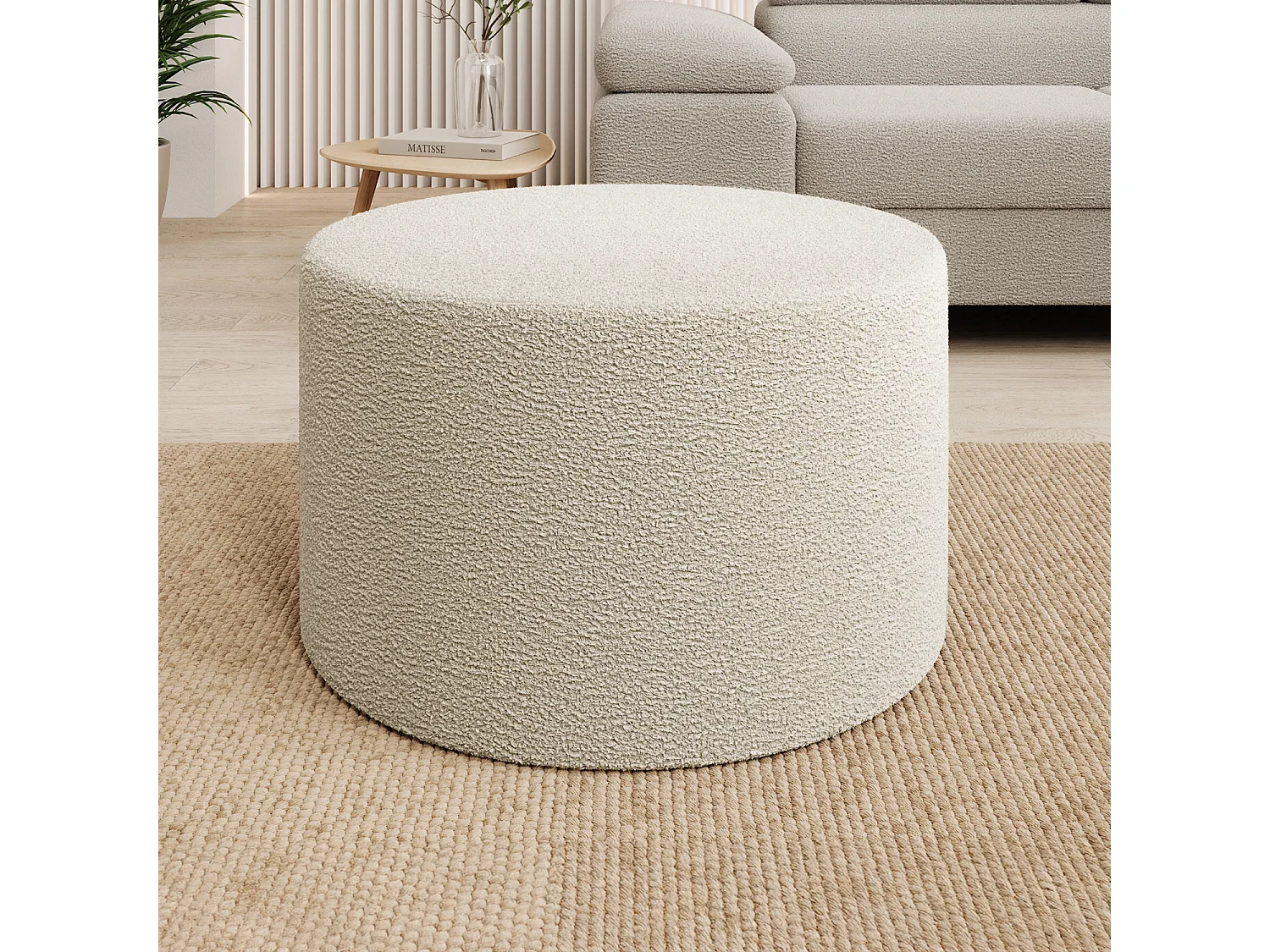 Pouf Rond XL Marki Bouclette Beige