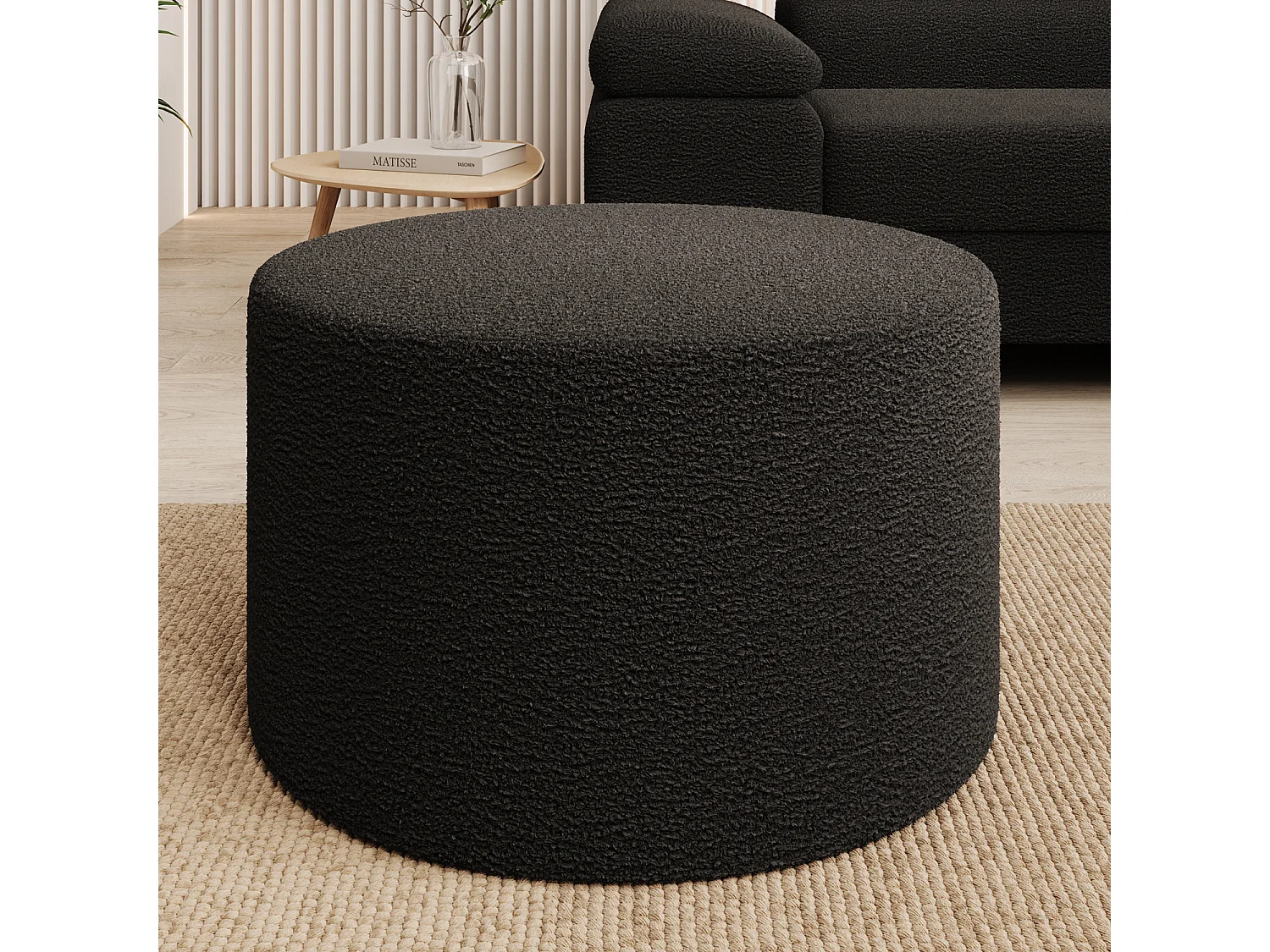 Pouf Rond XL Marki Bouclette Noir