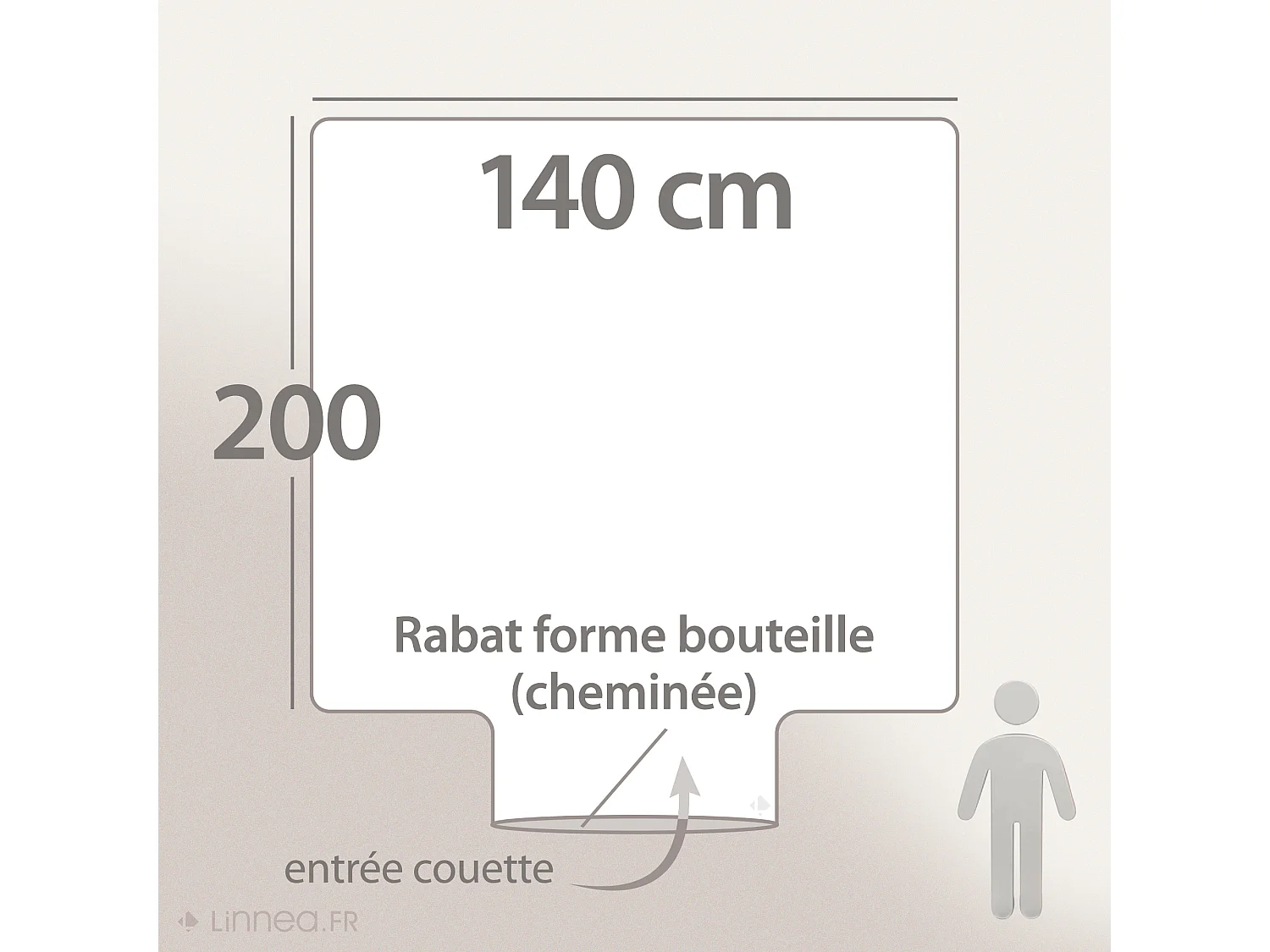 Housse de couette PALACE pur coton lavé 140x200 cm uni marron cognac
