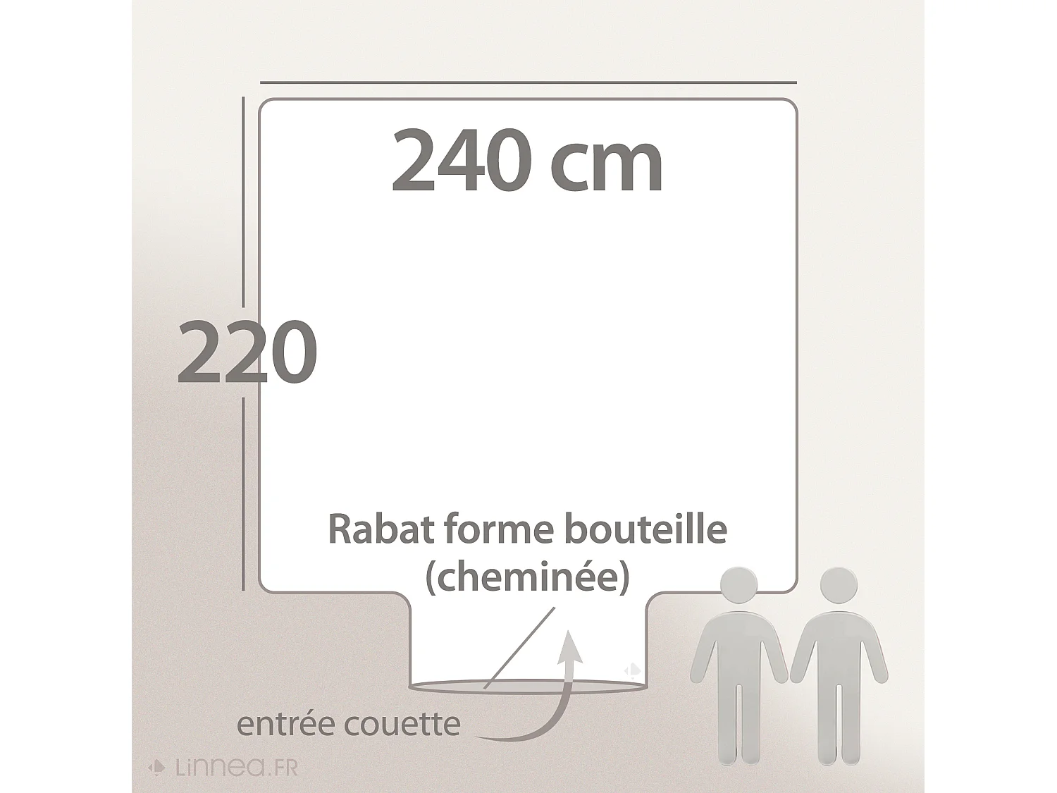 Housse de couette PALACE pur coton lavé 240x220 cm uni marron houblon