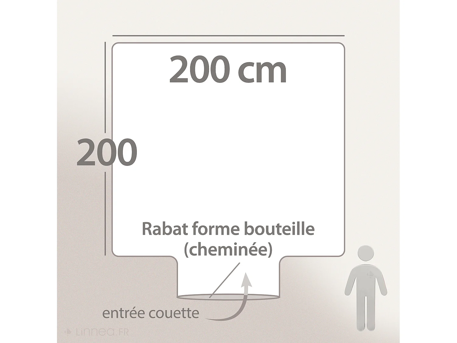 Housse de couette PALACE pur coton lavé 200x200 cm uni marron houblon