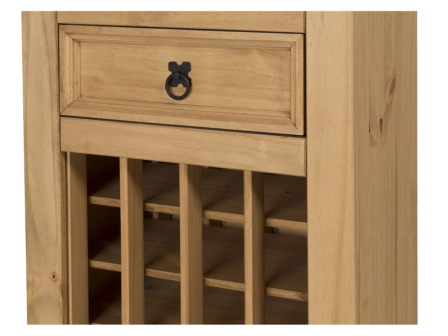 Mercers Furniture Corona Wine Rack 1 Drawer Drinks Cabinet Storage Solid Wood Pine Wooden with Mexican Styling