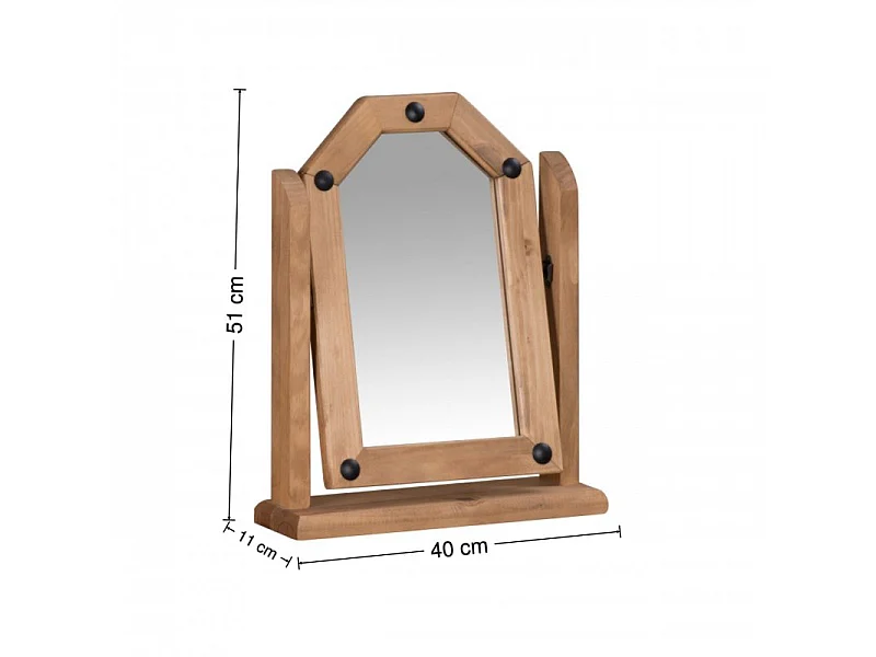 Mercers Furniture Corona Mirror Single Dressing Table Adjustable Solid Wood Mexican Pine Wooden