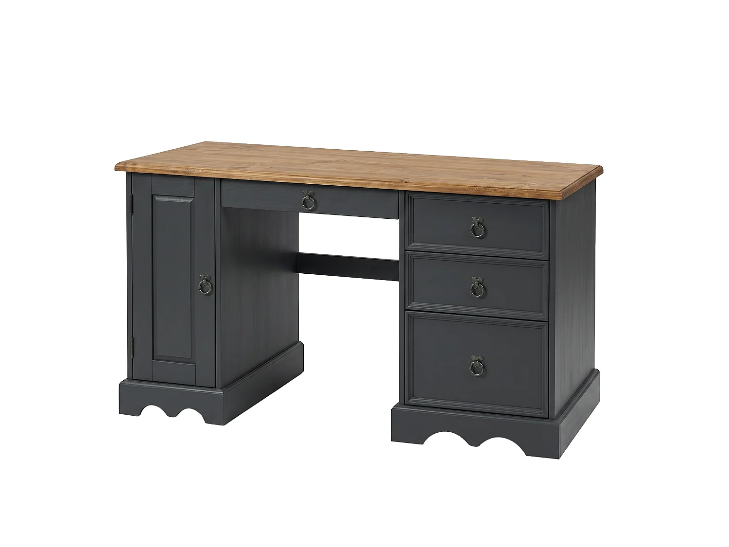 Mercers Furniture Corona Charcoal Grey Computer Desk