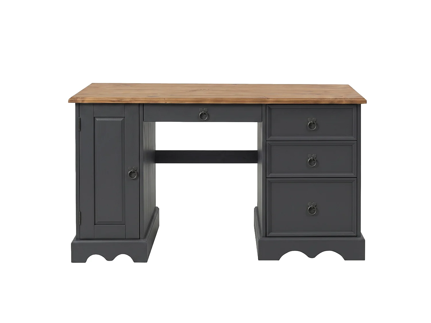 Mercers Furniture Corona Charcoal Grey Computer Desk