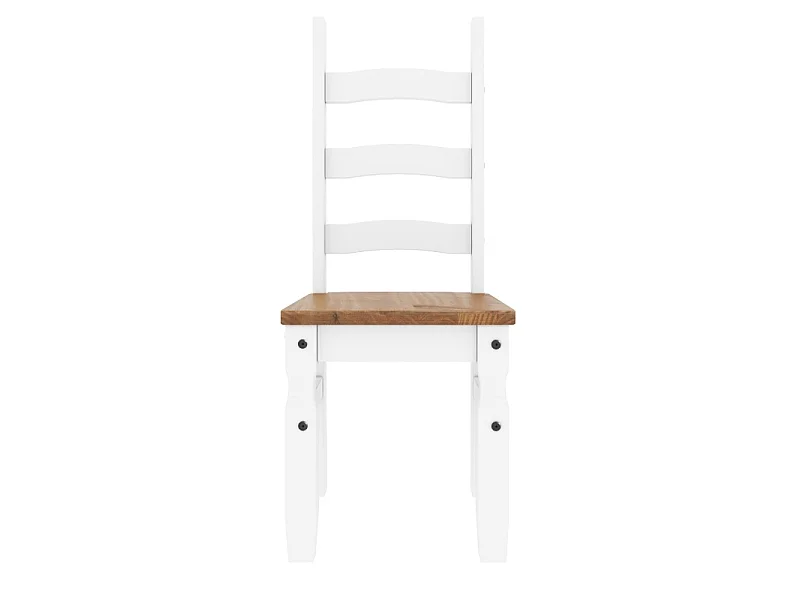 Mercers Furniture Corona White Pair of Dining Chairs x2 Solid Wood Mexican Pine Wooden Kitchen
