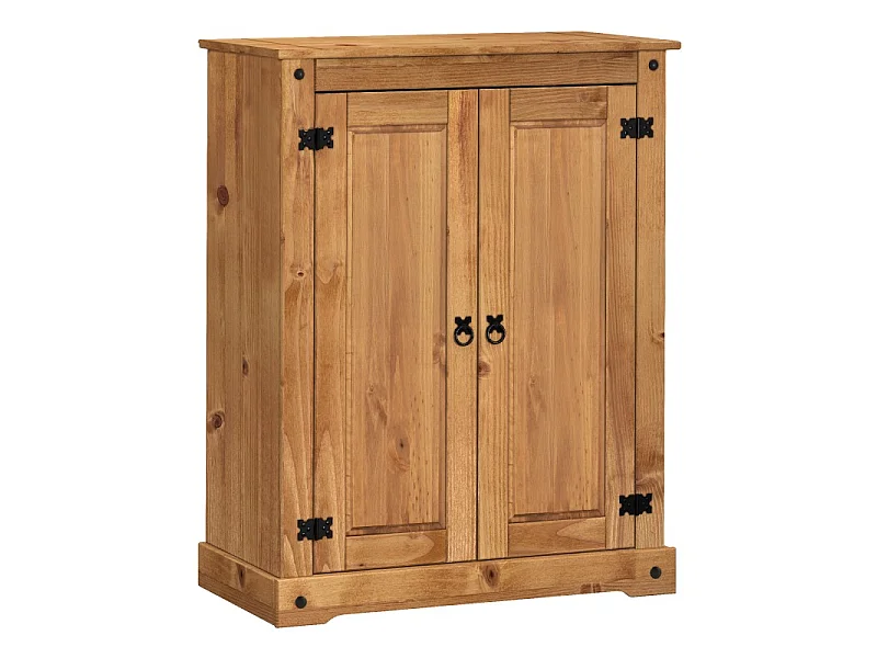 Mercers Furniture Corona 2 Door Shoe Rack Cupboard Storage Hallway Cabinet Solid Wood Mexican Pine Wooden