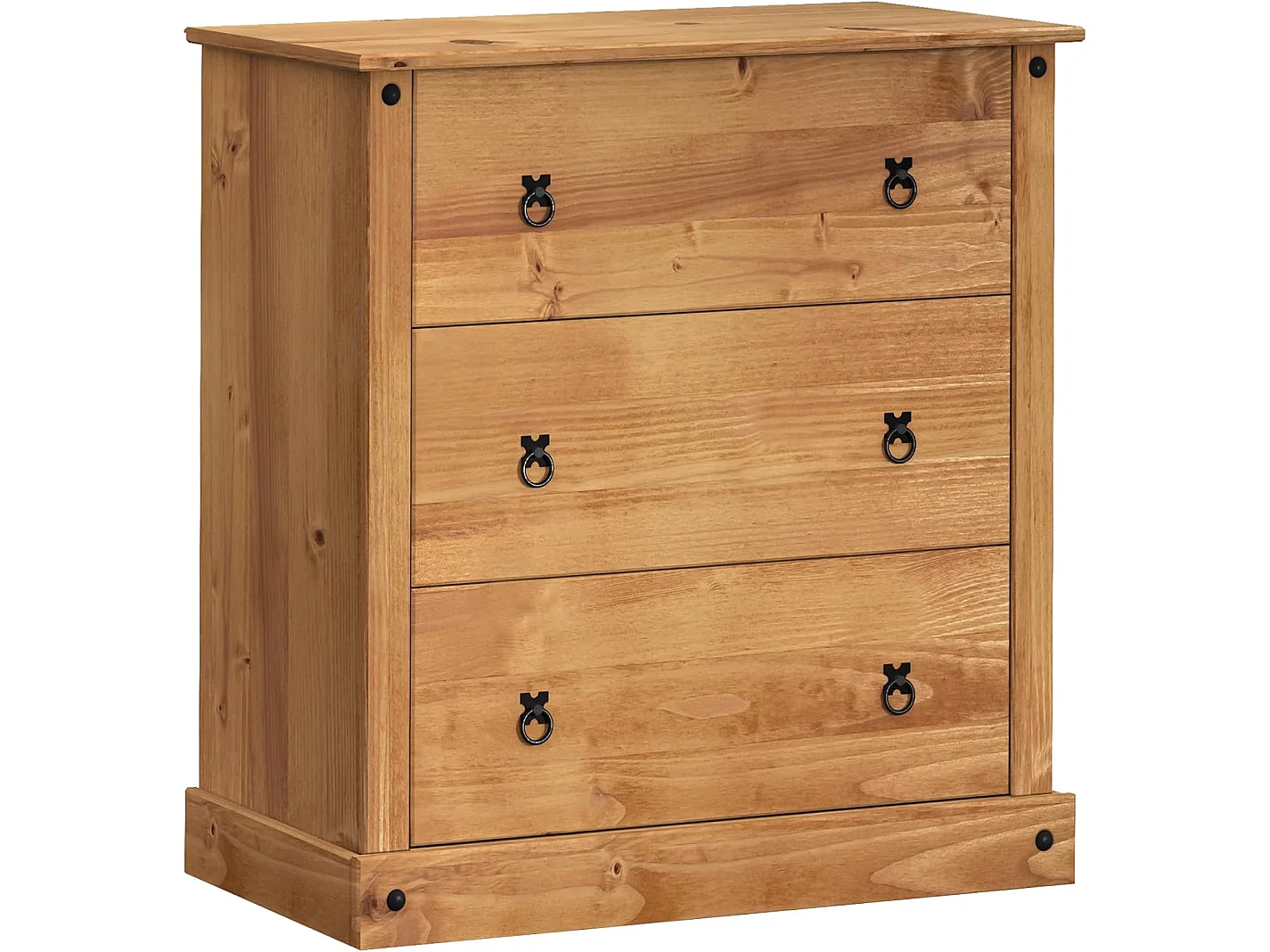 Mercers Furniture Corona 3 Drawer Budget Chest of Drawers Solid Wood Mexican Pine Wooden Bedroom with Mexican Styling