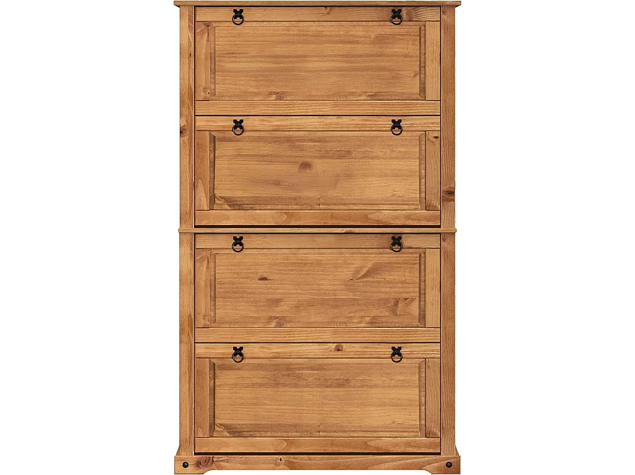 Mercers Furniture Corona 4 Shelf Shoe Rack Chest Solid Wood Mexican Pine Wooden Hallway Storage