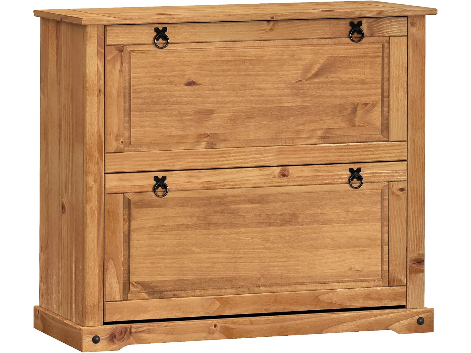 Mercers Furniture Corona 2 Shelf Shoe Rack Chest Solid Wood Mexican Pine Antique Wax Wooden Hallway Storage