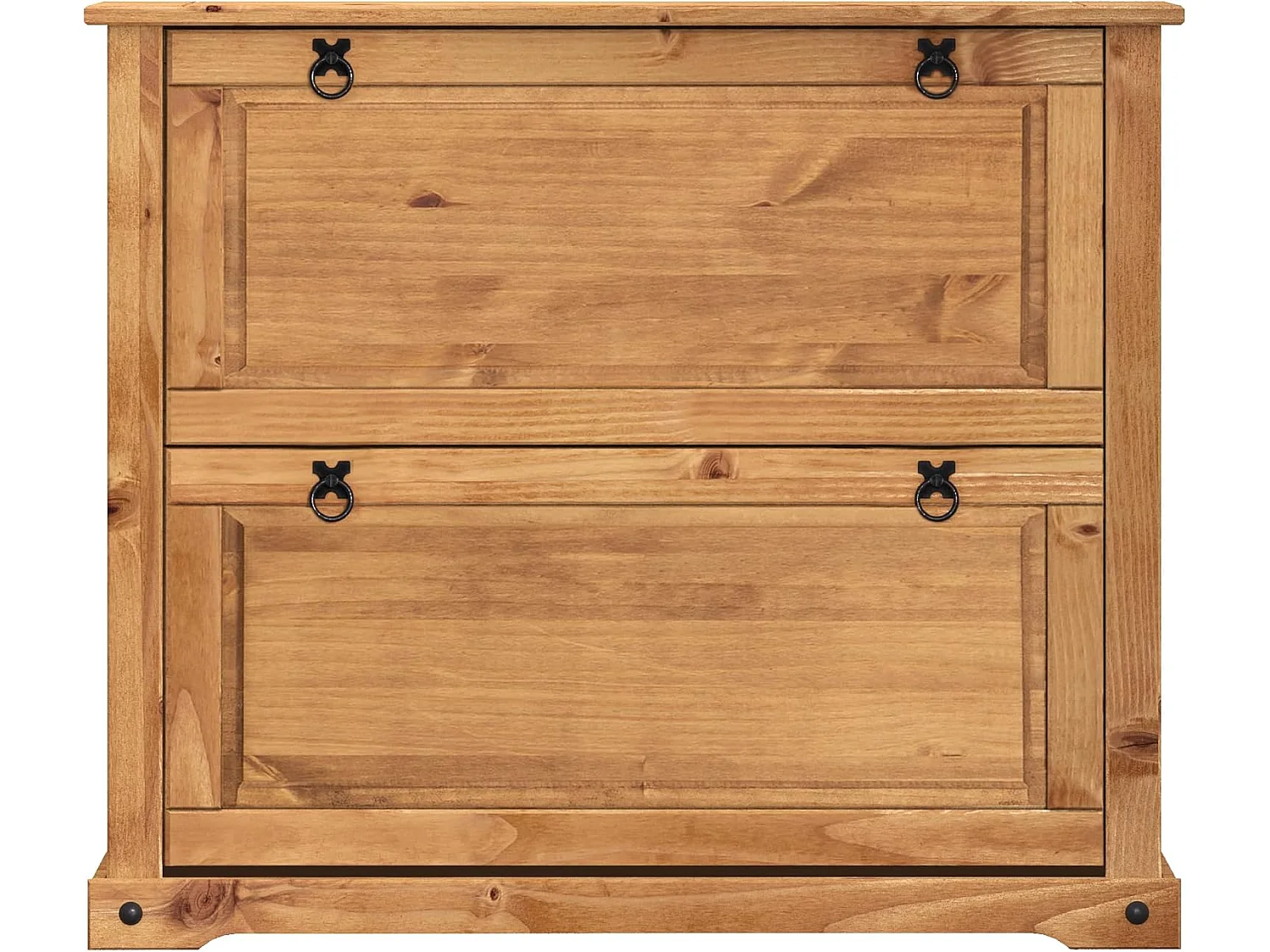 Mercers Furniture Corona 2 Shelf Shoe Rack Chest Solid Wood Mexican Pine Antique Wax Wooden Hallway Storage
