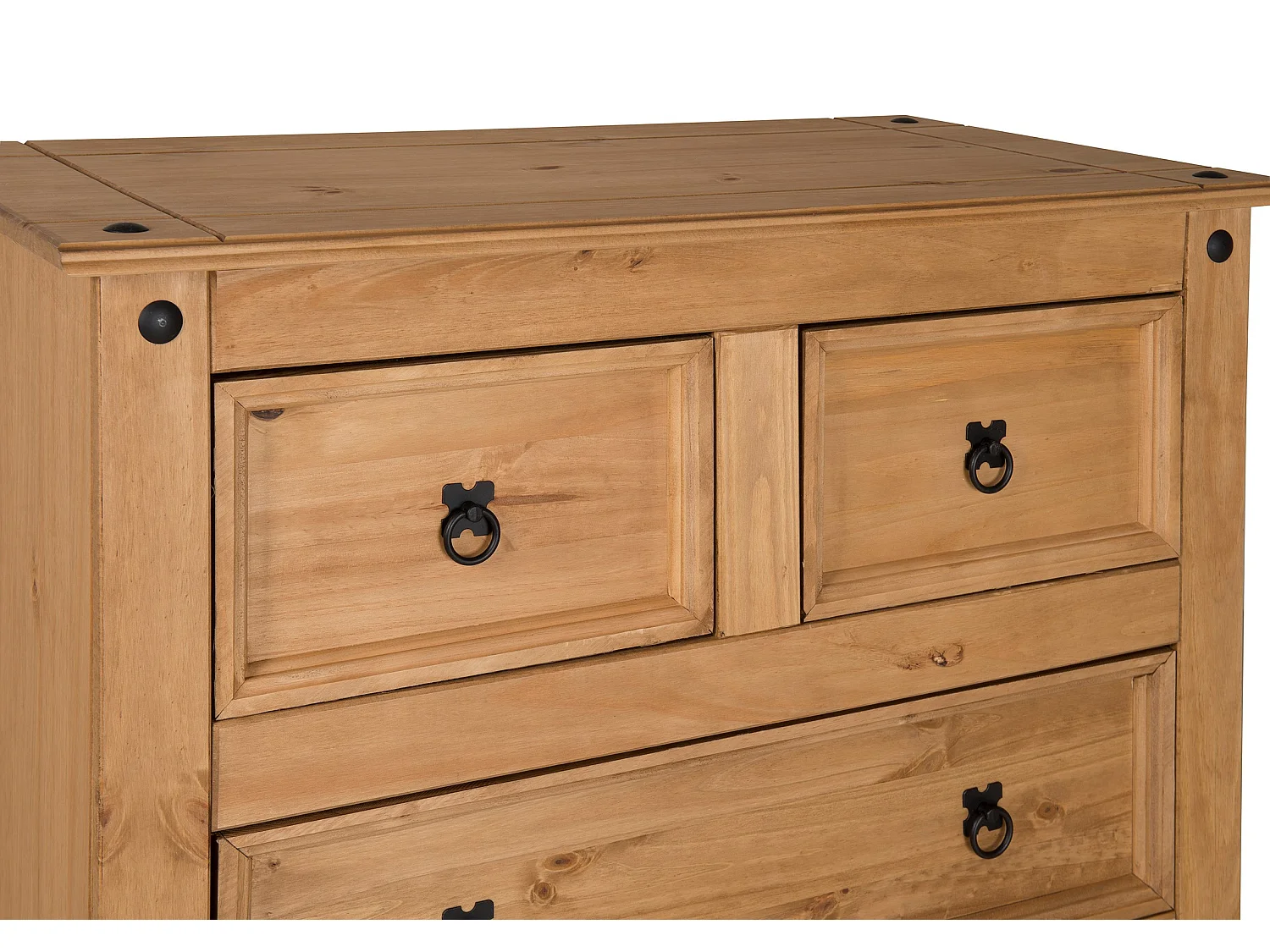 Mercers Furniture Corona Compact 2+3 Chest of 5 Drawers Solid Wood Pine Wooden Bedroom with Mexican Styling