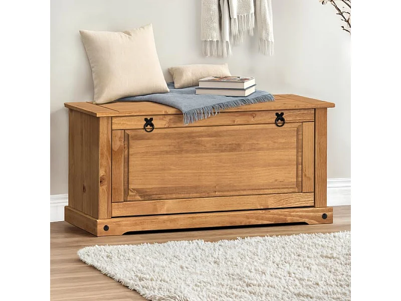 Mercers Furniture Corona Shoe Rack Bench 1 Shelf Chest Solid Wood Mexican Pine Wooden Hallway Storage