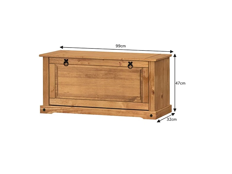 Mercers Furniture Corona Shoe Rack Bench 1 Shelf Chest Solid Wood Mexican Pine Wooden Hallway Storage