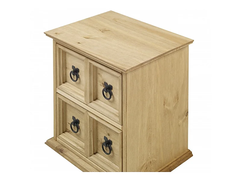 Mercers Furniture Corona 2x2 CD Unit 2 Drawer Storage Tower Solid Wood Pine Wooden with Mexican Styling Unit