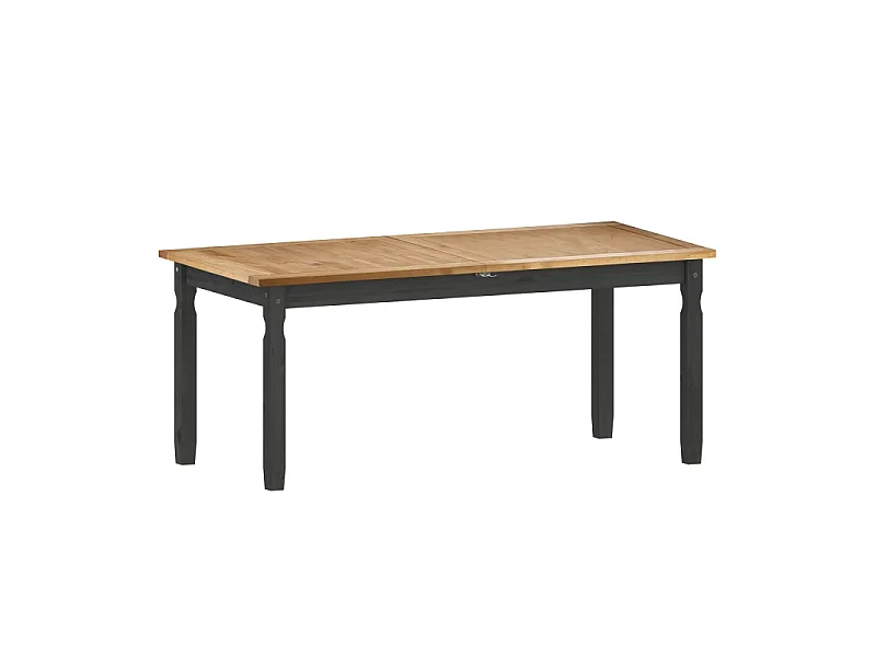 Mercers Furniture Corona Charcoal Large Extending Dining Table Solid Wood Mexican Pine Long Large Extendable Kitchen Dark Grey