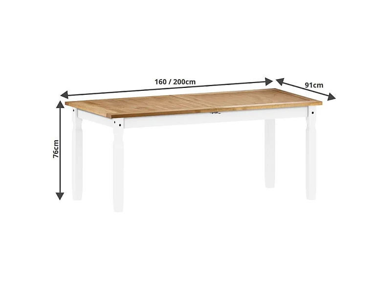 Mercers Furniture Corona White Large Extending Dining Table Solid Wood Mexican Pine Wooden Kitchen