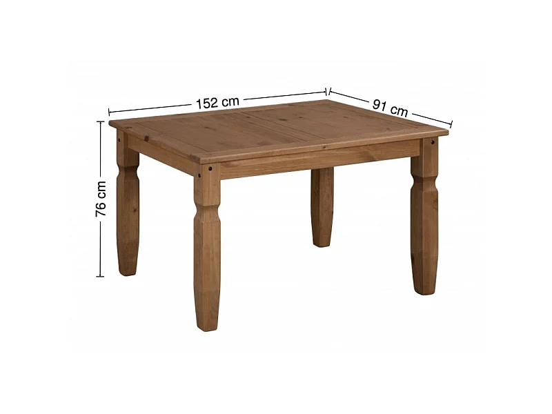 Mercers Furniture Corona 5'0 Dining Table Solid Wood Pine Wooden Kitchen with Mexican Styling
