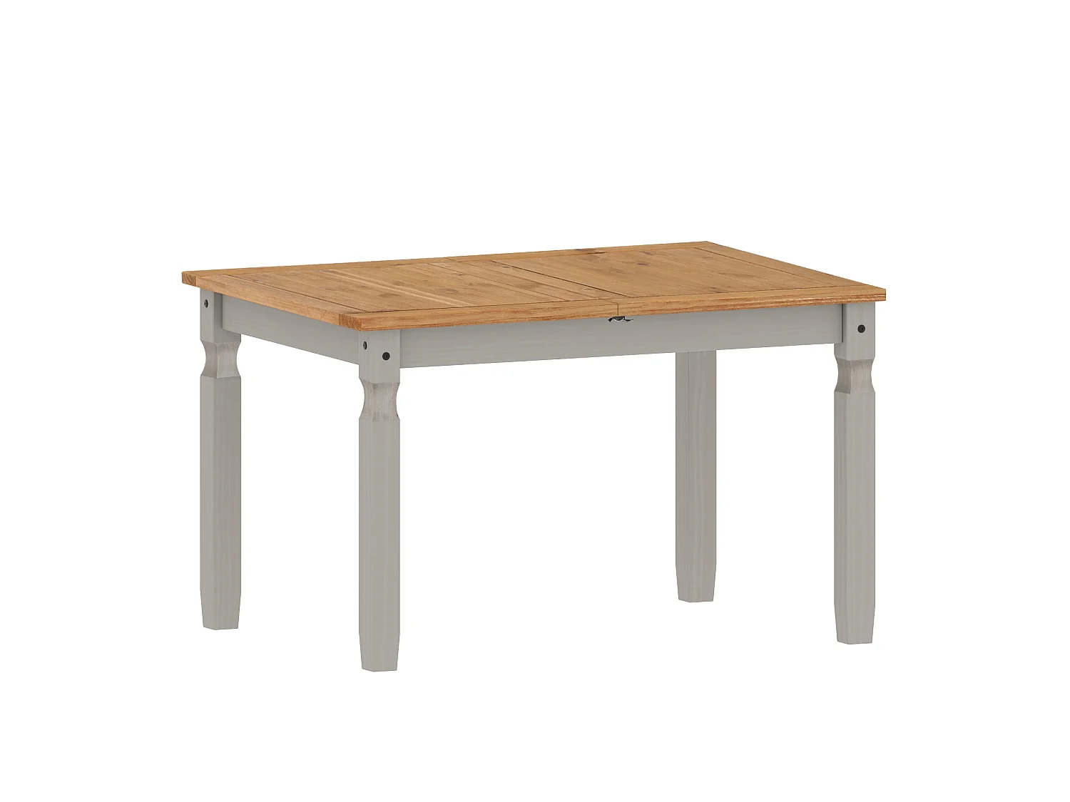Mercers Furniture Corona Grey Wax Small Extending Dining Table Solid Wood Pine Wooden Kitchen with Mexican Styling