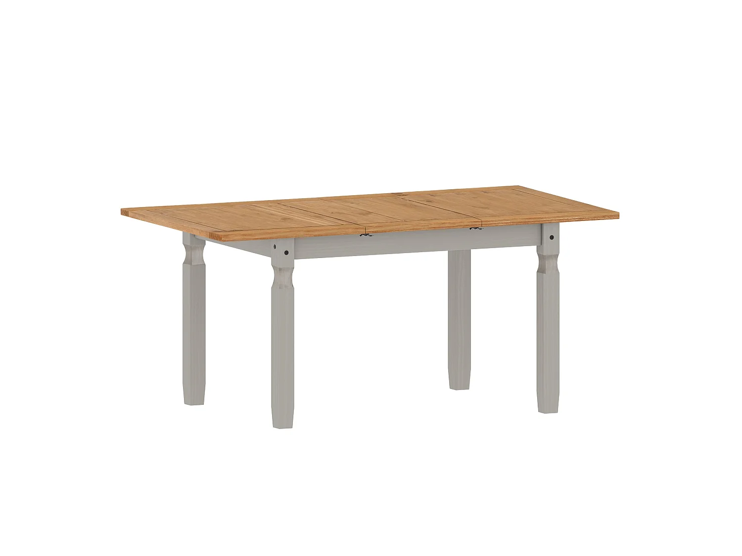 Mercers Furniture Corona Grey Wax Small Extending Dining Table Solid Wood Pine Wooden Kitchen with Mexican Styling