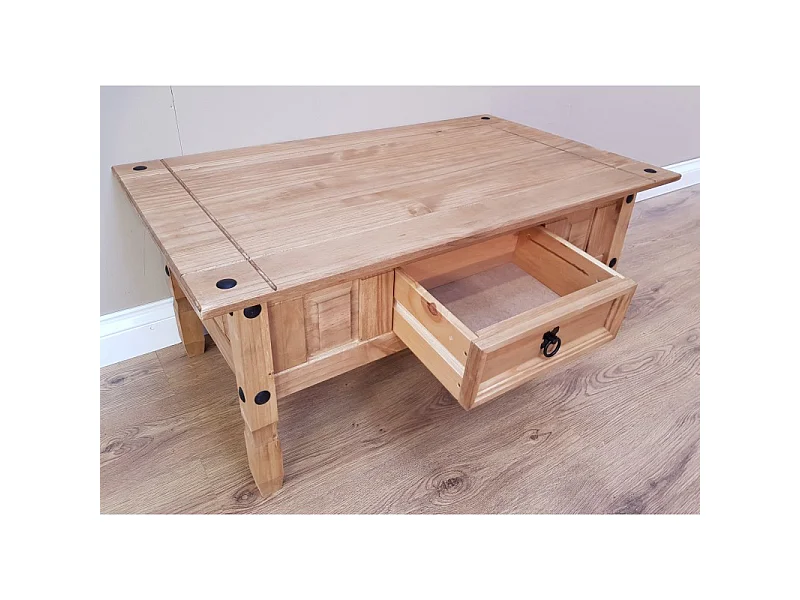 Mercers Furniture Corona Coffee Table 1 Drawer Solid Wood Pine Wooden with Mexican Styling