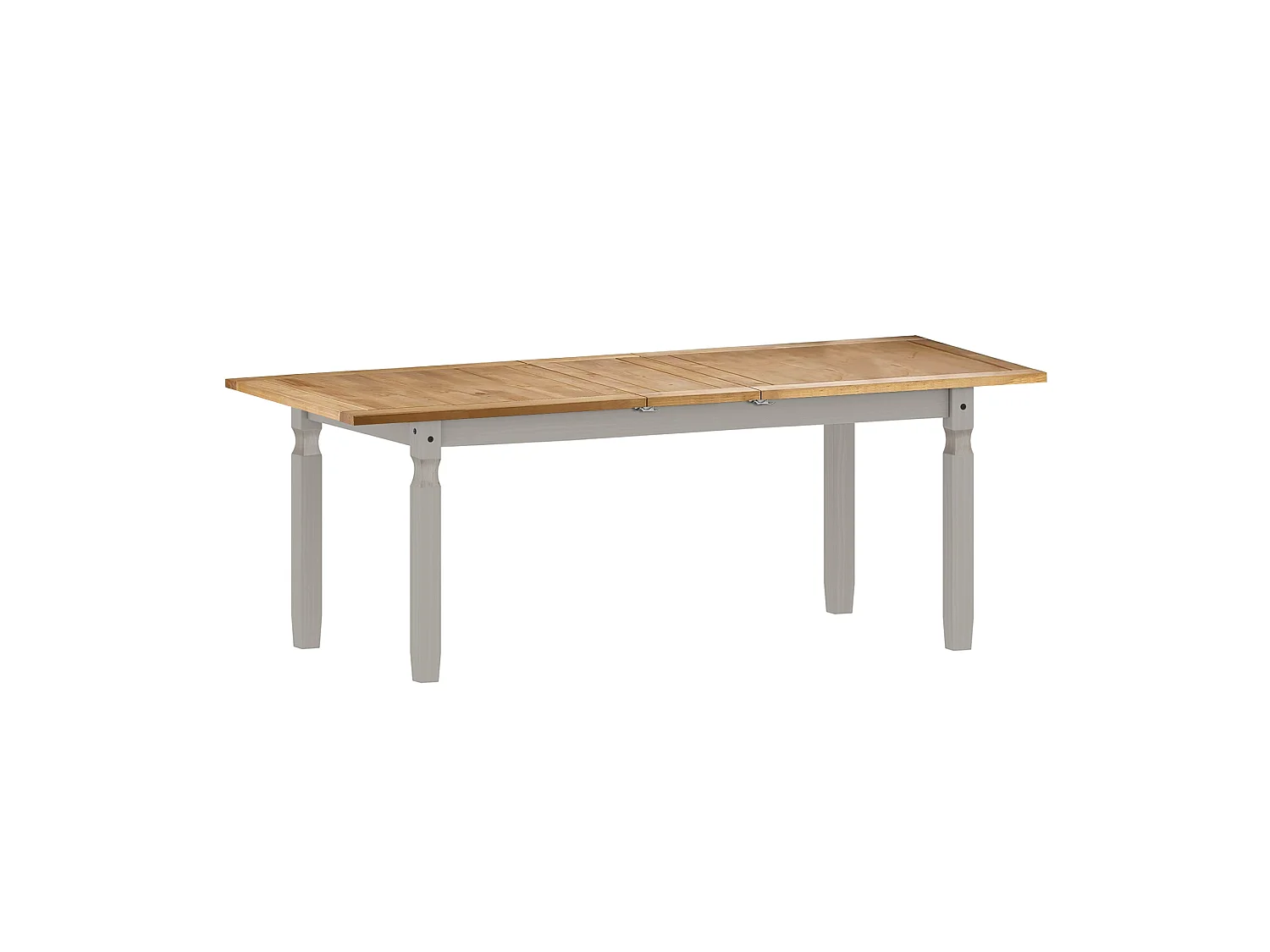 Mercers Furniture Corona Grey Wax Large Extending Dining Table & 6 Chairs Set Solid Wood Pine Wooden Extendable Kitchen with Mexican Styling