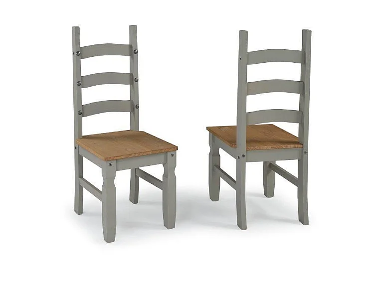 Mercers Furniture Corona Grey Wax Large Extending Dining Table & 6 Chairs Set Solid Wood Pine Wooden Extendable Kitchen with Mexican Styling