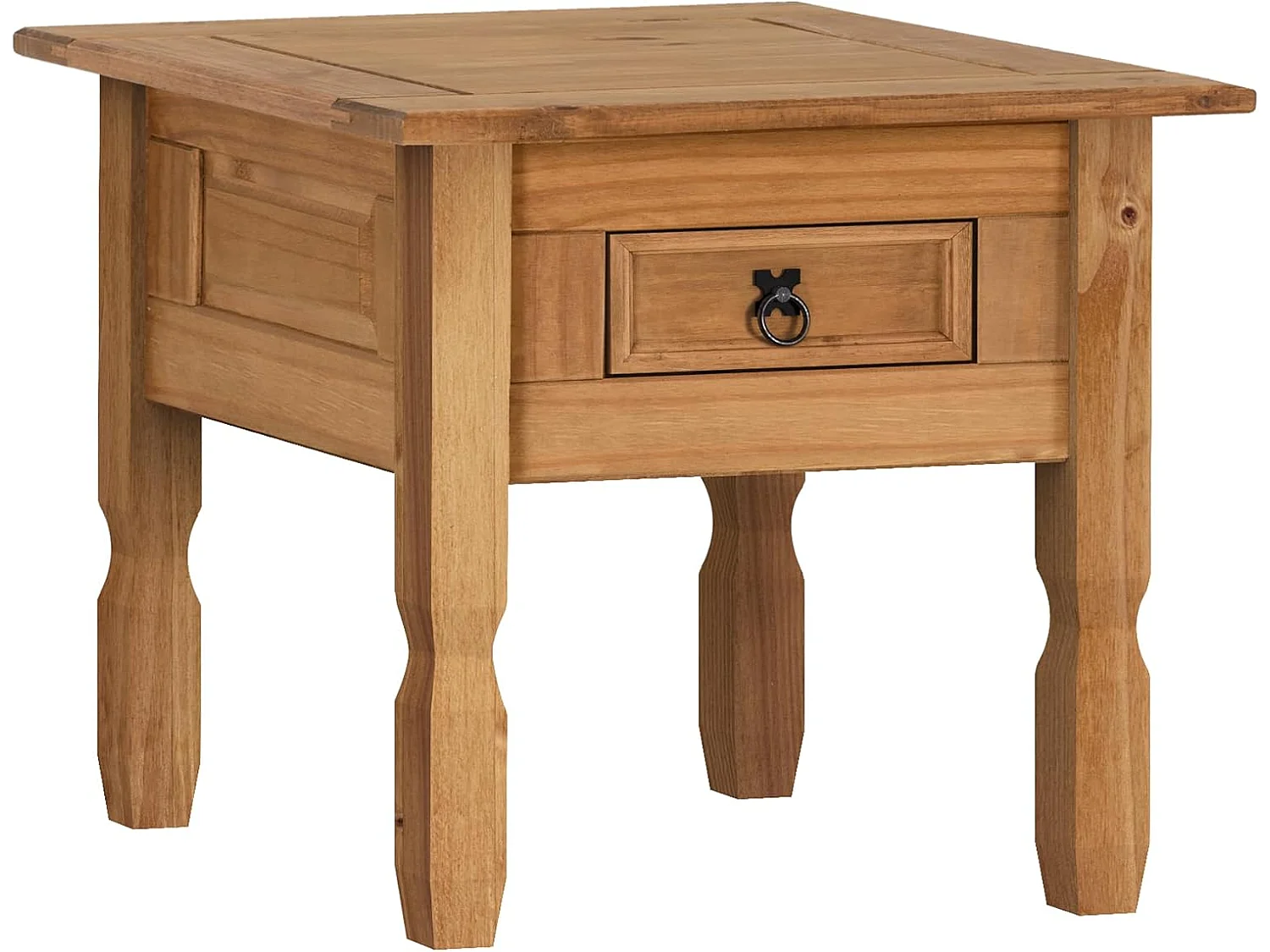 Mercers Furniture Corona 1 Drawer Lamp Table Coffee End Unit Solid Wood Pine with Mexican Styling Wooden