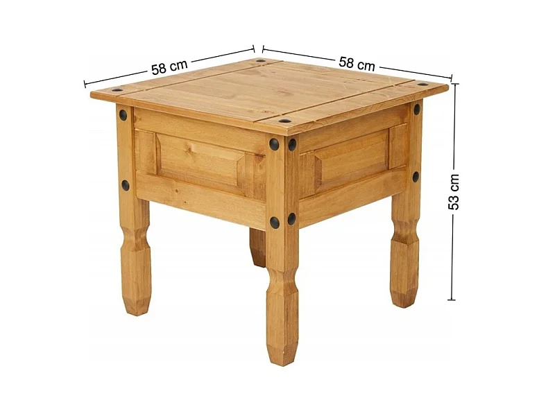 Mercers Furniture Corona Lamp Table Side End Stand Solid Wood Pine Wooden Living Room with Mexican Styling
