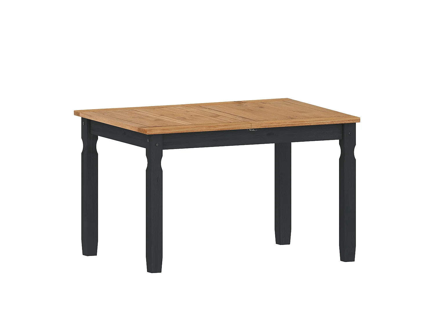 Mercers Furniture Corona Charcoal Small Extending Dining Table & 4 Chairs Set Solid Wood Mexican Pine Wooden Extendable Kitchen Dark grey