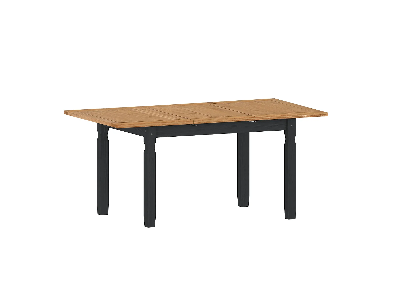 Mercers Furniture Corona Charcoal Small Extending Dining Table & 4 Chairs Set Solid Wood Mexican Pine Wooden Extendable Kitchen Dark grey