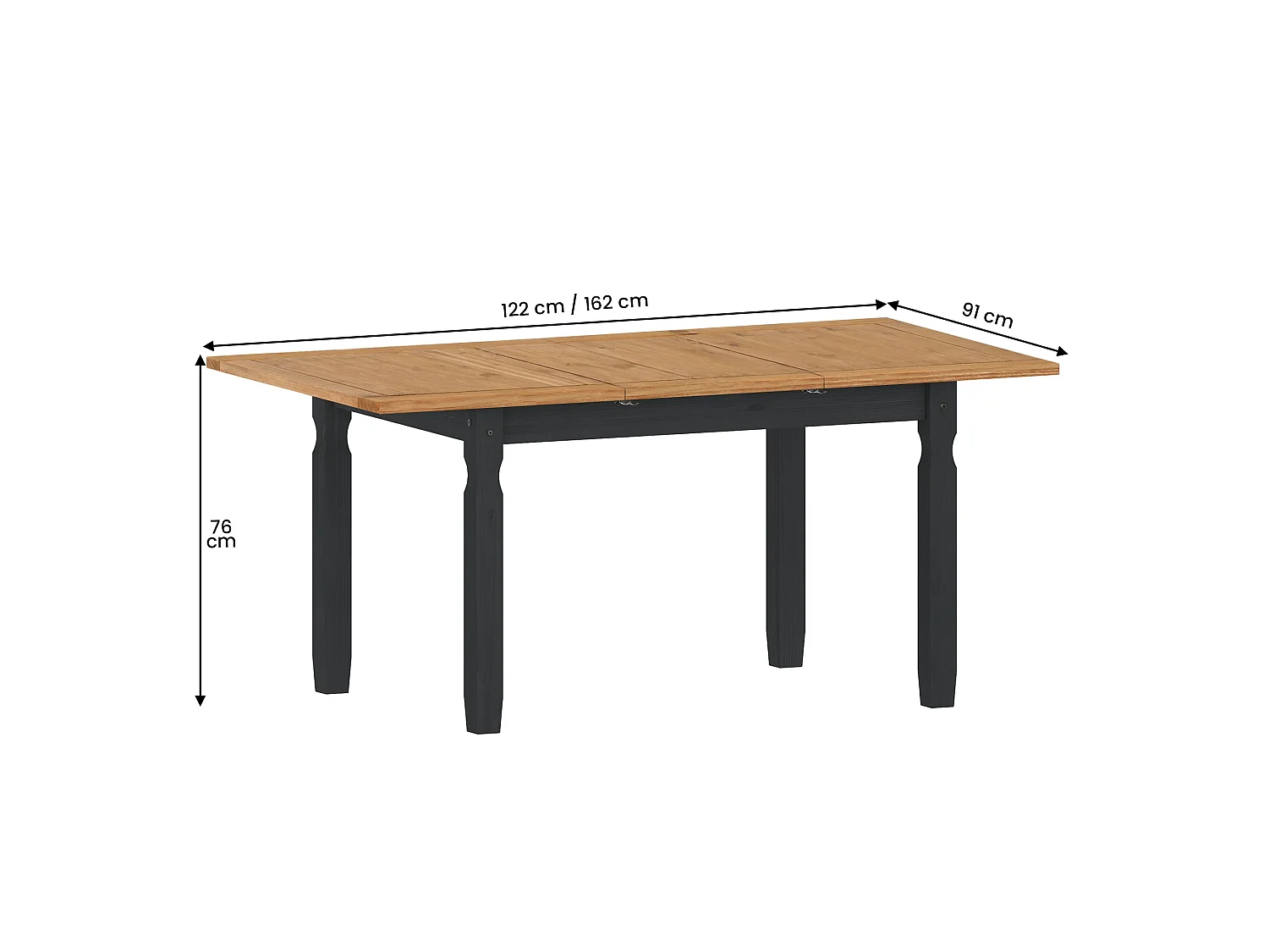 Mercers Furniture Corona Charcoal Small Extending Dining Table & 4 Chairs Set Solid Wood Mexican Pine Wooden Extendable Kitchen Dark grey