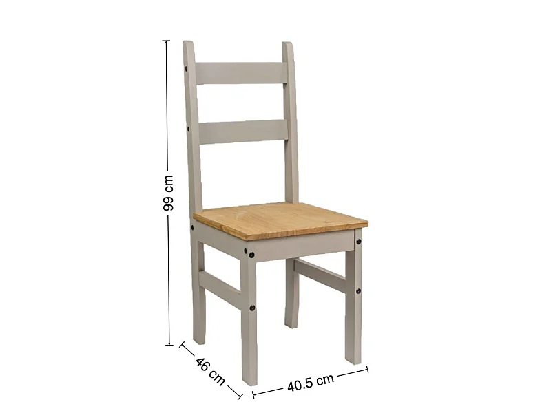 Mercers Furniture Corona Grey Wax Budget Dining Set Table & 4 Chairs Small Kitchen Solid Wood Pine Wooden with Mexican Styling