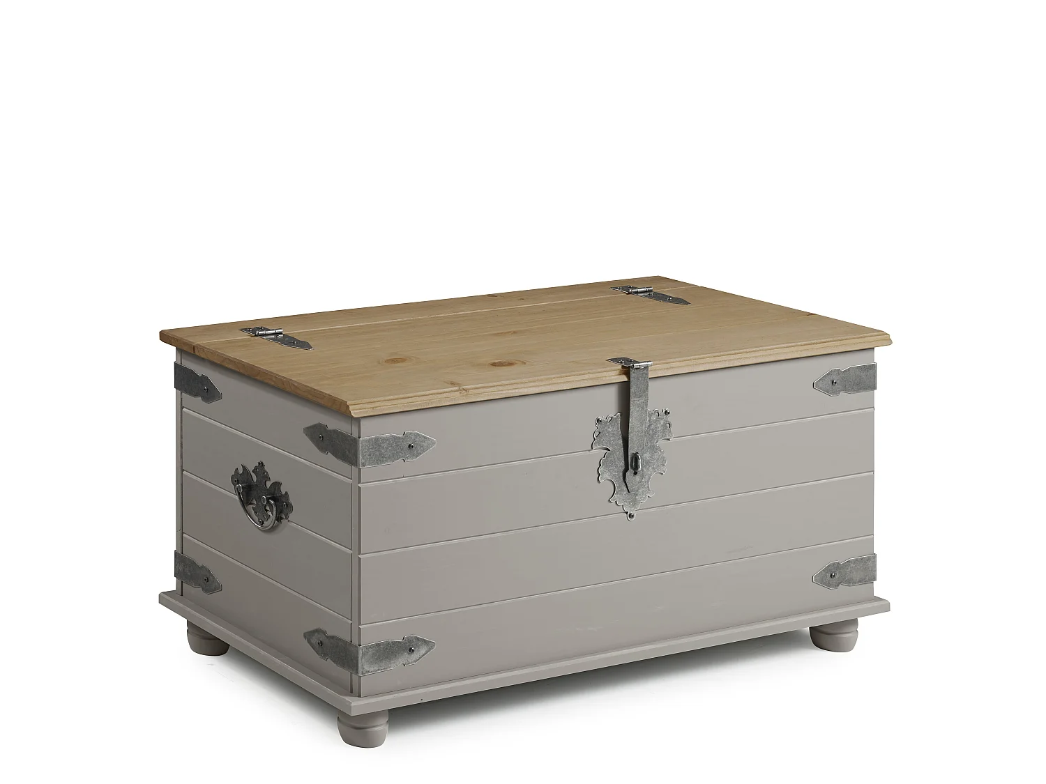 Mercers Furniture Corona Grey Wax Blanket Box Toy Storage Chest Ottoman Solid Wood Pine Wooden with Mexican Styling