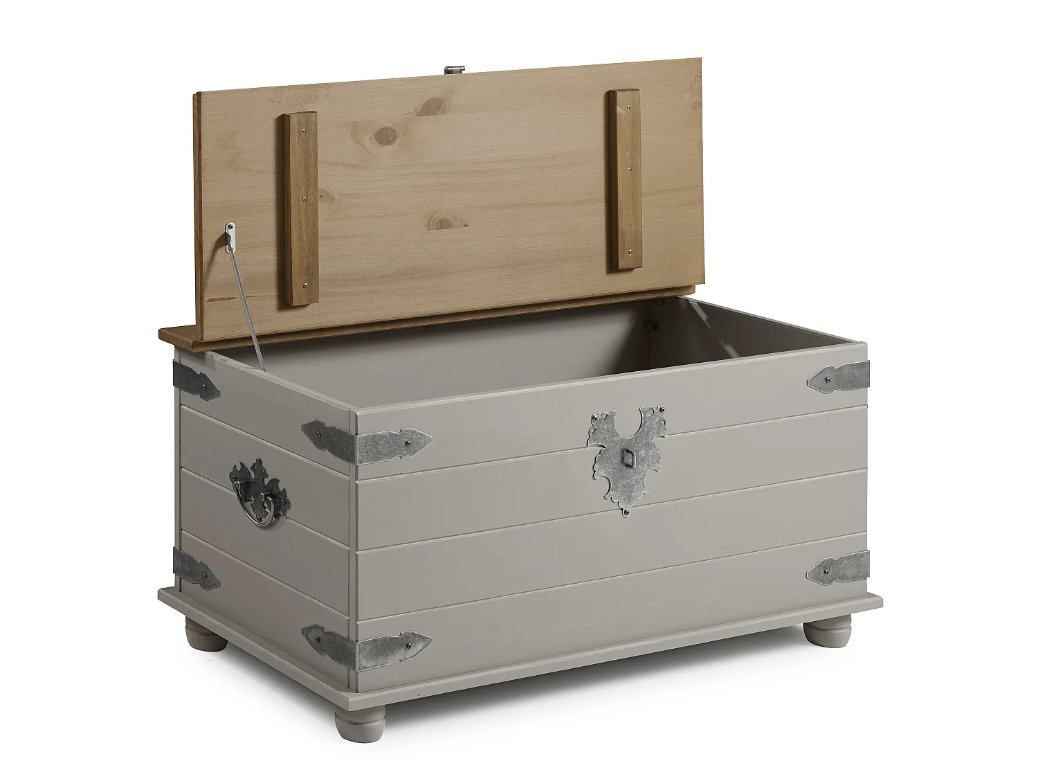 Mercers Furniture Corona Grey Wax Blanket Box Toy Storage Chest Ottoman Solid Wood Pine Wooden with Mexican Styling